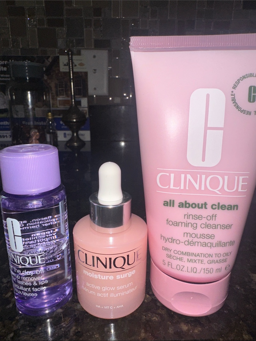 Clinique Pink Cleansing & Hydration Trio with Lilac Accent
